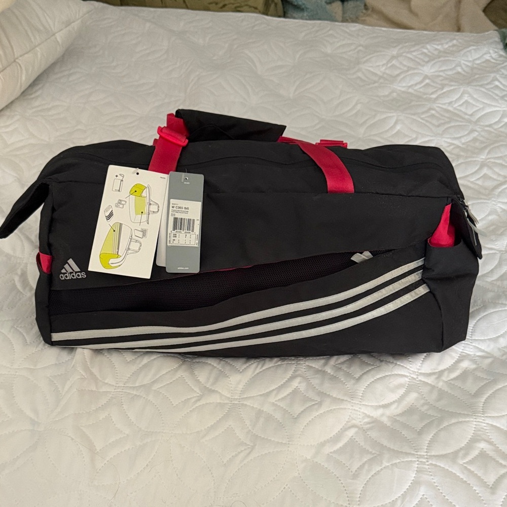 Adidas Black and Pink Travel Bag